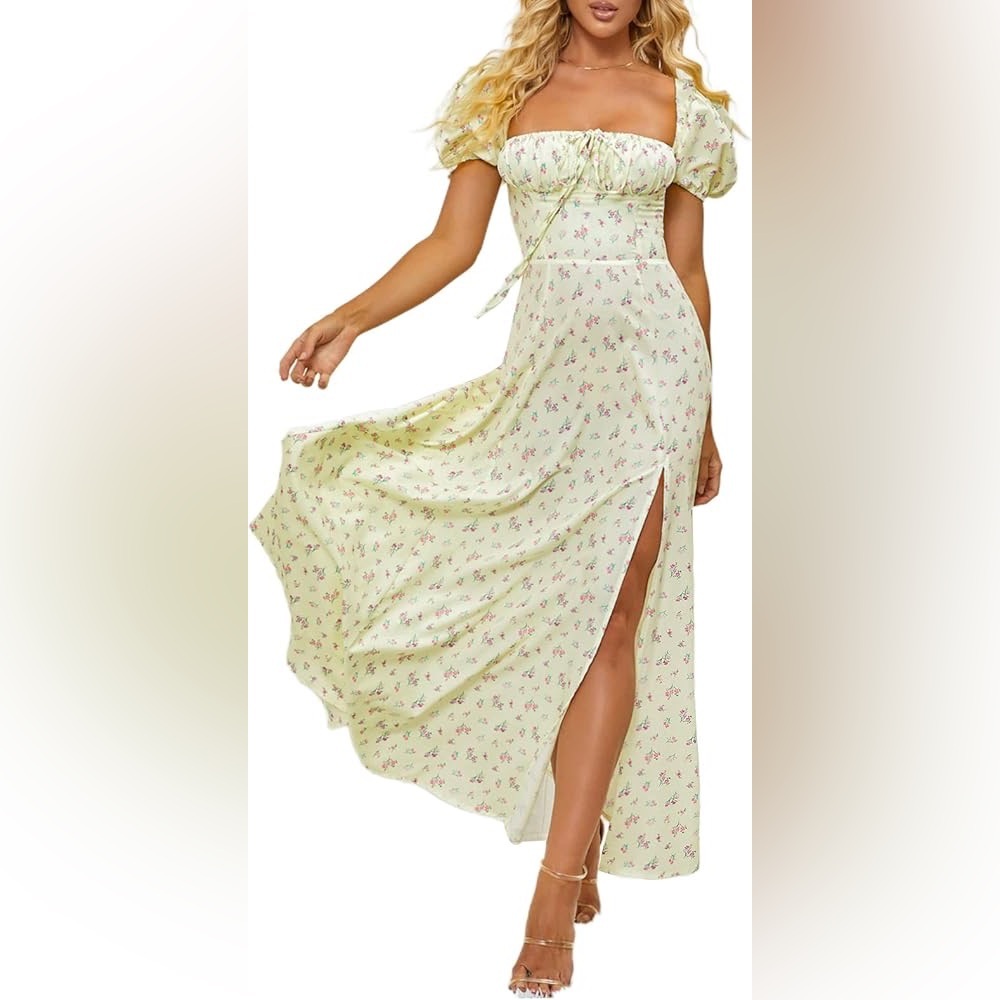 Butter yellow milk maid dress